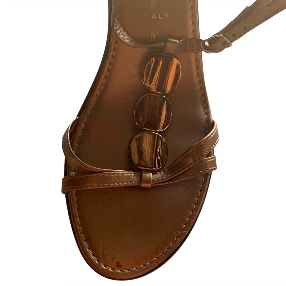 Italian Shoemaker bronze jeweled sandals - Picture 2 of 5